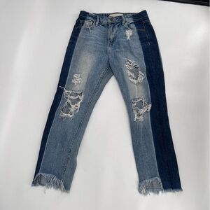 Hidden Jeans Distressed Two-Tone Rough Hem Jeans Size 26 Women’s